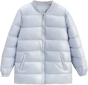Winter Simple Thick Baseball Collar Cotton-Padded Coat Women's Warm Parka