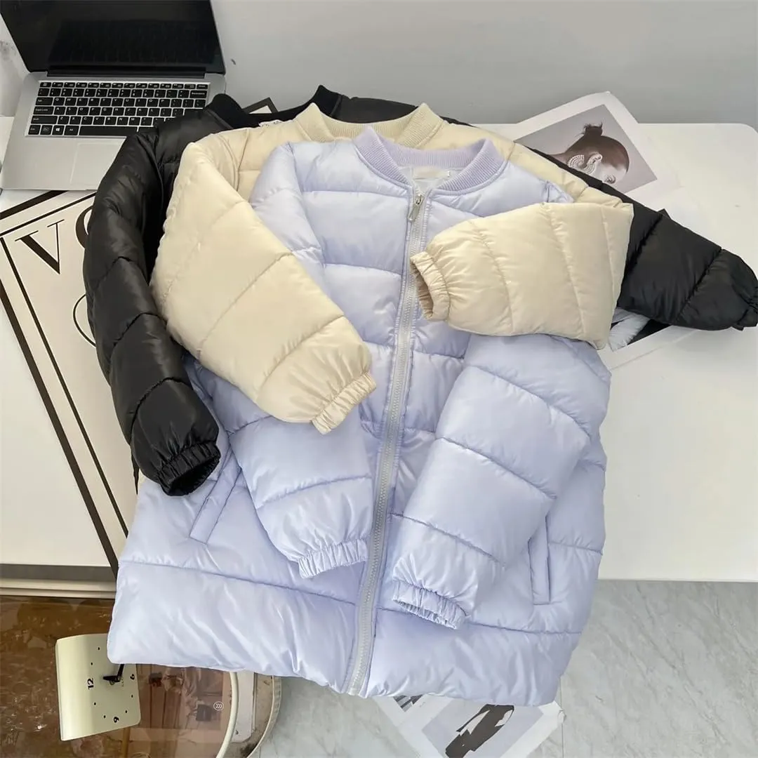Winter Simple Thick Baseball Collar Cotton-Padded Coat Women's Warm Parka
