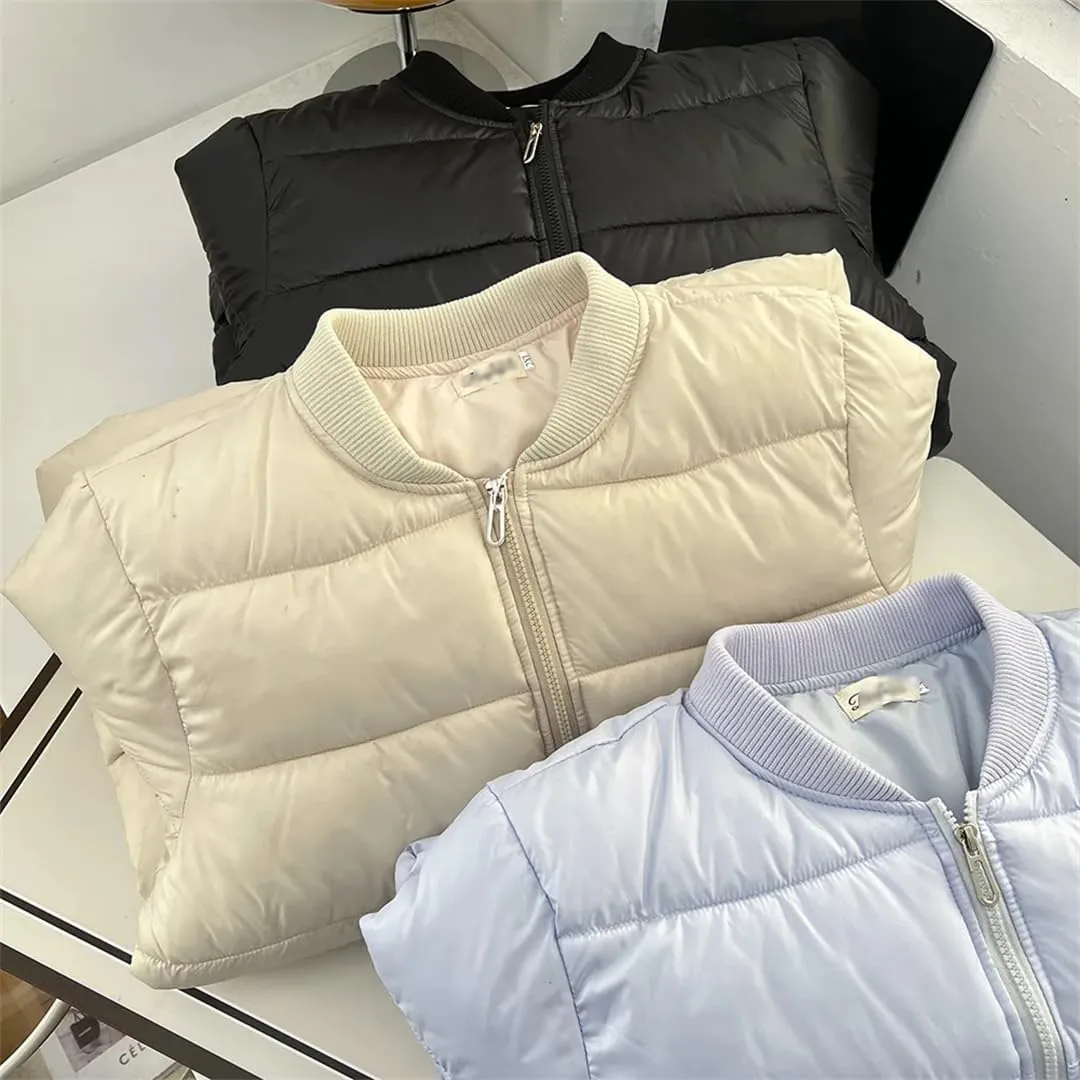 Winter Simple Thick Baseball Collar Cotton-Padded Coat Women's Warm Parka