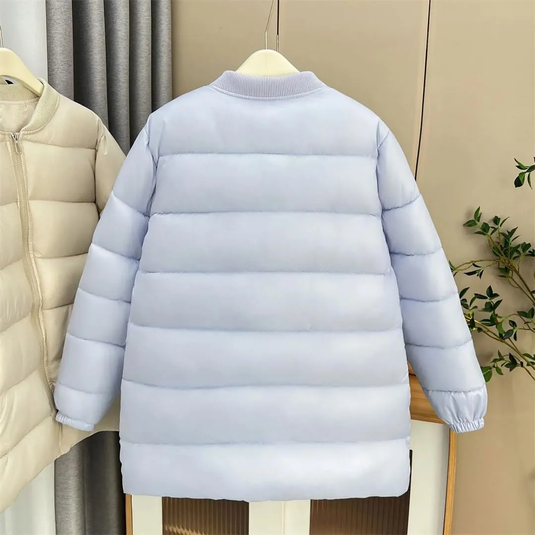 Winter Simple Thick Baseball Collar Cotton-Padded Coat Women's Warm Parka
