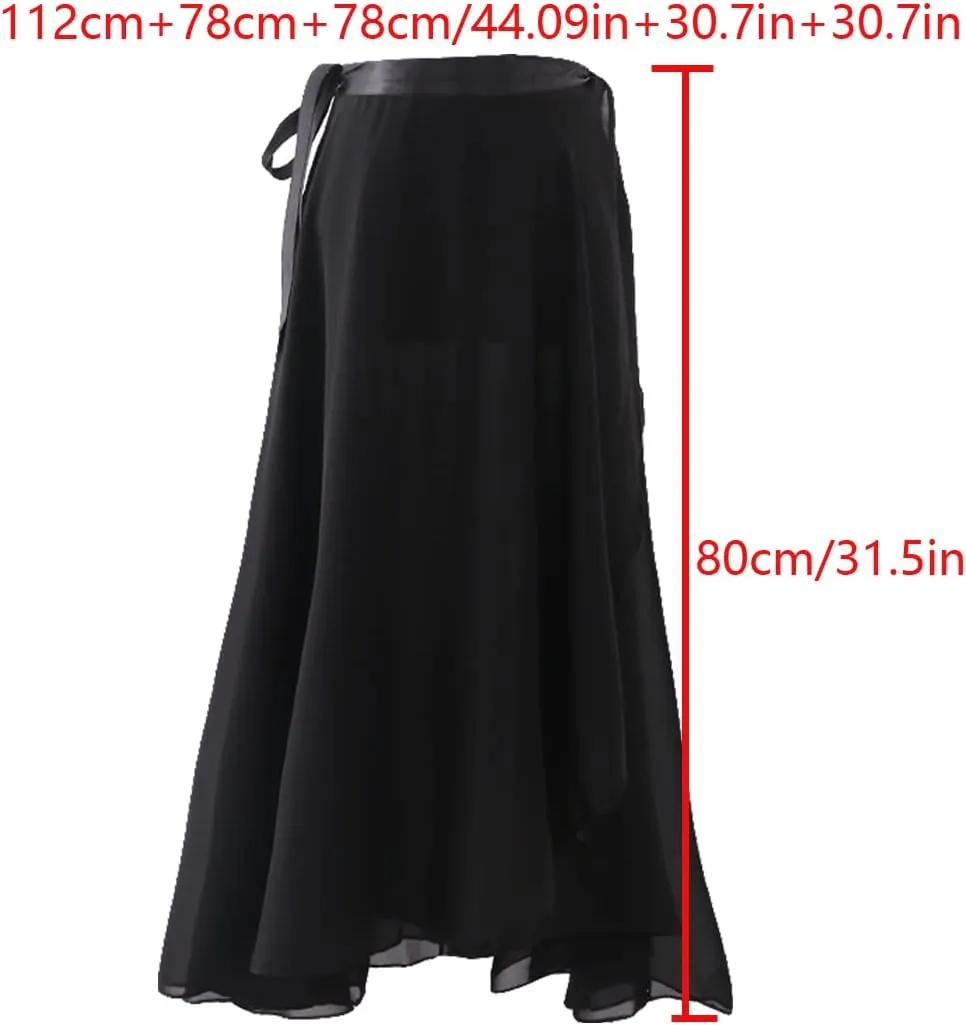 Women Ballet Wrap Skirt Ladies Long Skirts Chiffon Dance Sheer Skirt Summer Beach High Waisted Skirts