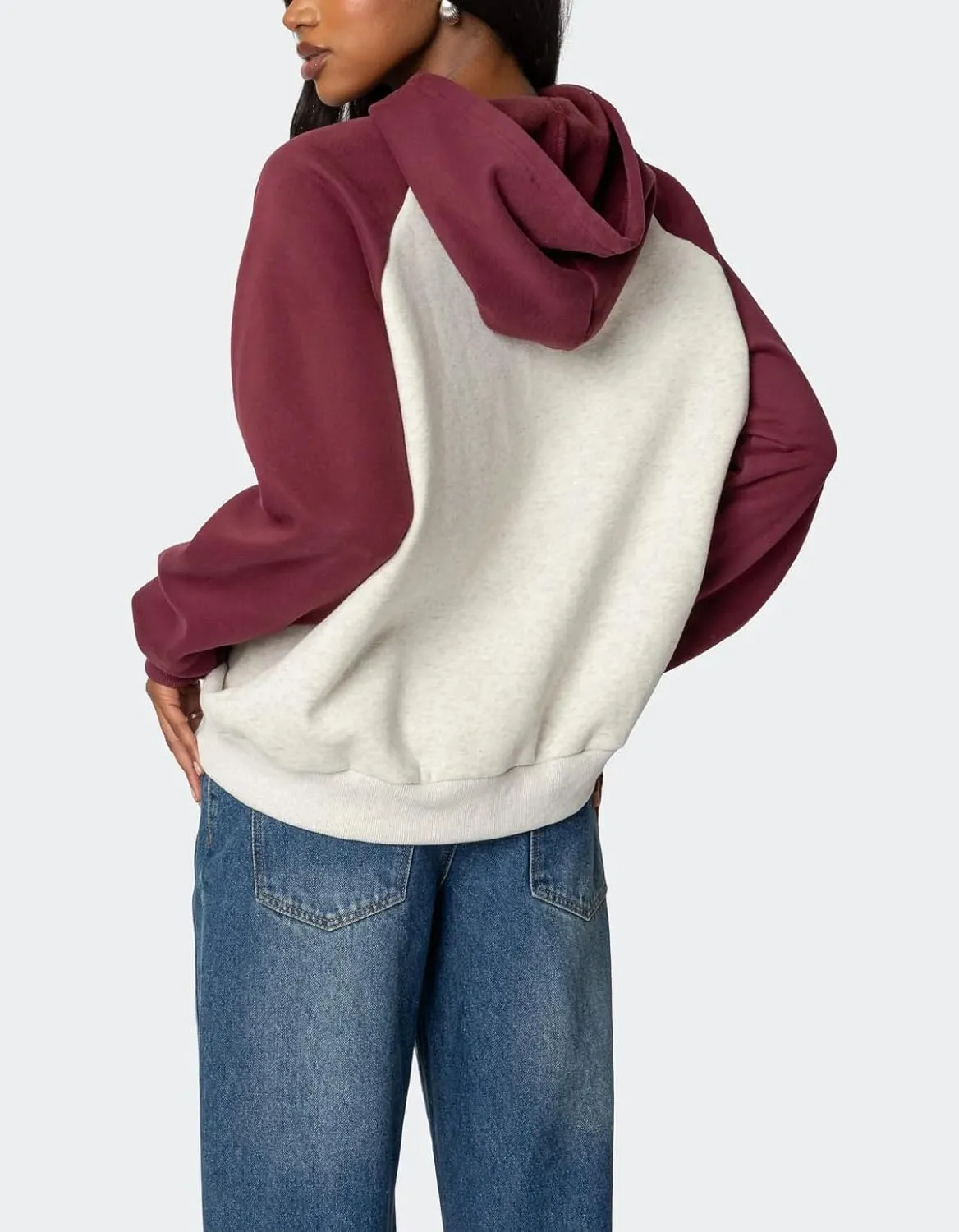 Women Oversized Bow Hoodies Long Sleeve Cute Graphic Hooded Sweatshirts Preppy Aesthetic Pullover Top