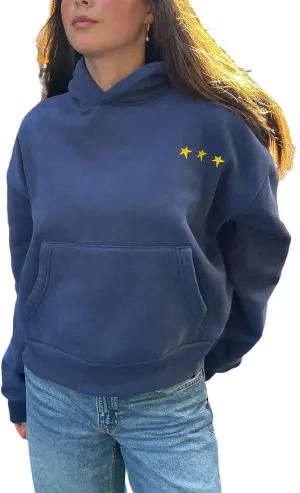 Women Oversized Star Graphic Hoodies Y2k Crewneck Long Sleeve Hooded Sweatshirt Fairy Grunge Zip Up Hoodie