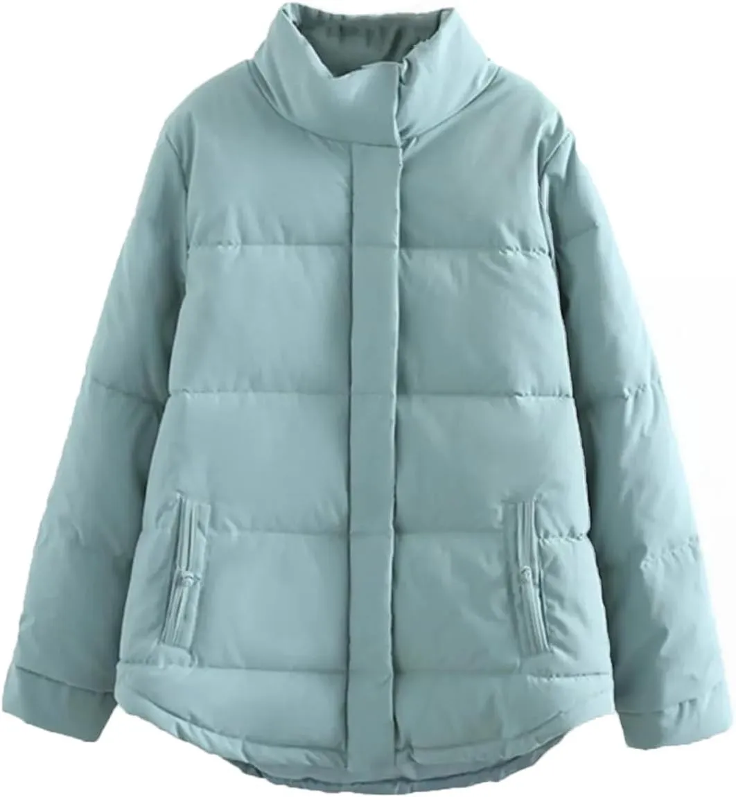 Women Parkas Winter Outerwear Stand Collar A-Line Eiderdown Cotton Padded Coat