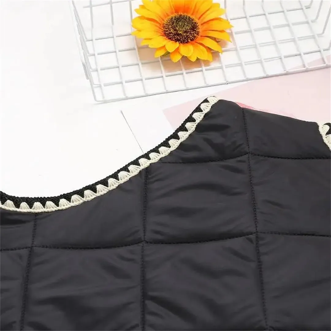 Women Sleeveless Jacket Winter Outerwear Double Pocket Eiderdown Cotton Padded Coat