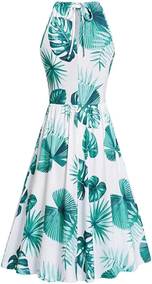 Women Summer Ball Gown Dresses, 2019 Casual Halter Sleeveless Print Mini Party Dress Sundress