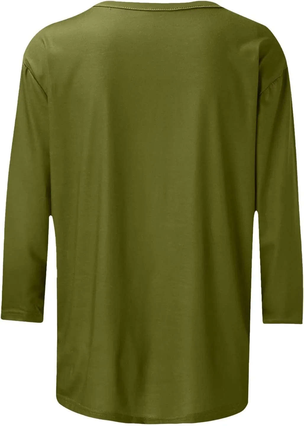 Womens 3/4 Sleeve T-Shirt Plain Pullover Tops Cozy Crewneck Casual Top Three Quarter Length Sleeve T Shirt Soft Basic Blouse