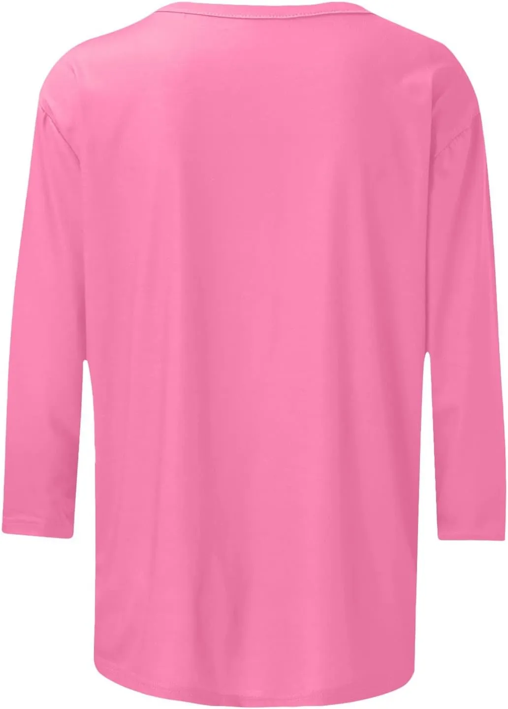 Womens 3/4 Sleeve T-Shirt Plain Pullover Tops Cozy Crewneck Casual Top Three Quarter Length Sleeve T Shirt Soft Basic Blouse
