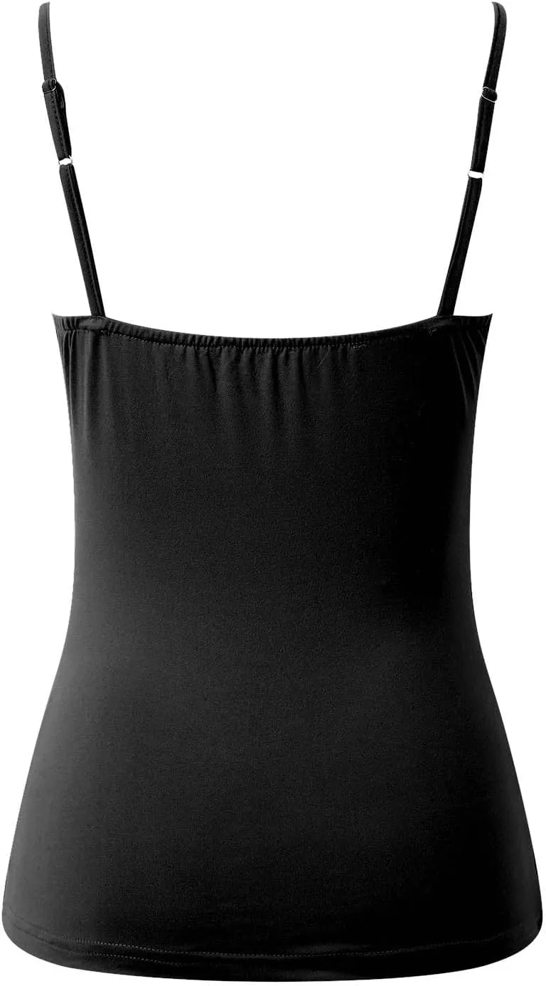 Women's Built-in Bra Tank Top - Soft Cotton Stretchy Cami with 2025 New Shelf Bra Support, Seamless Layering Undershirts