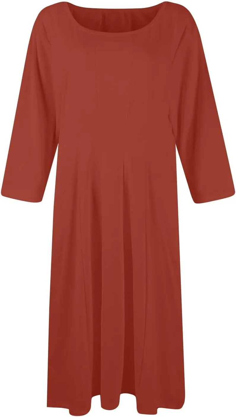 Womens Fall Fashion 2024 Elegant Dresses for Women Pleated Midi A Line Dress Semi Formal