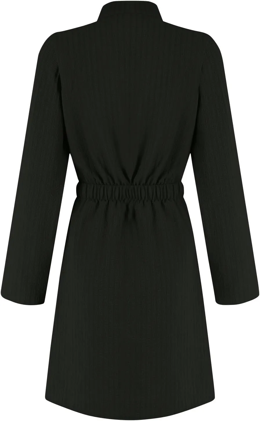 Women's Fall Trendy Long Sleeve Button Solid Elegant V-Neck Dress Plus Size