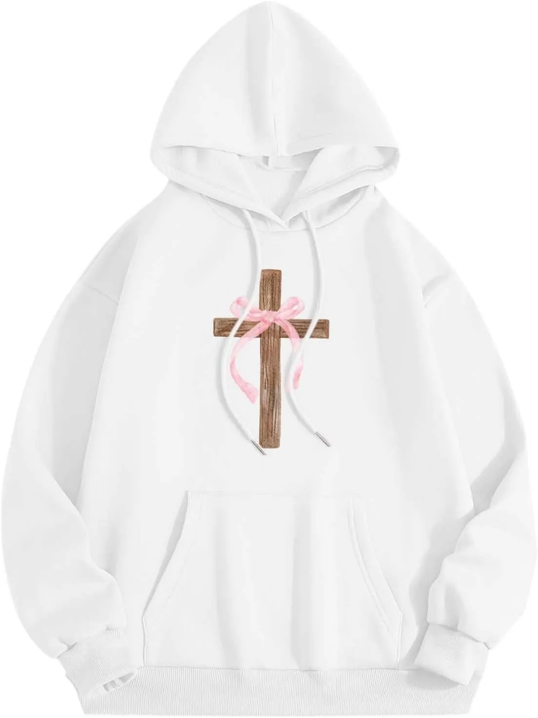 Women's Hoodies Sweatshirts Loose Casusl Drop Shoulder Cute Long Sleeve Tops Trendy Comfy Pullovers with Pocket