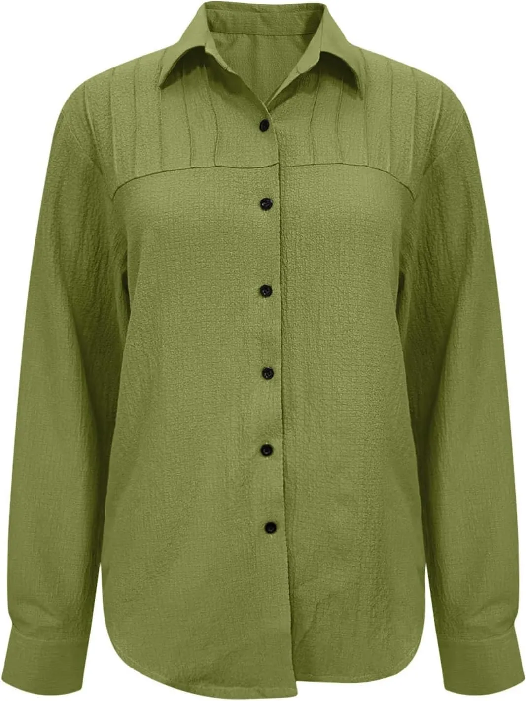 Womens Long Sleeve Tops V Neck Button Down Blouses Solid Classic Fit Shirts Spring Fall Daily Party Fashion Clothes