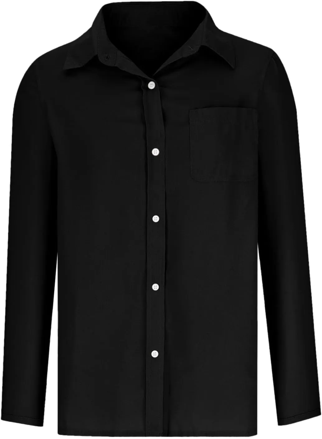 Womens Long Sleeve Tops V Neck Button Down Blouses Solid Classic Fit Shirts Spring Fall Daily Party Fashion Clothes