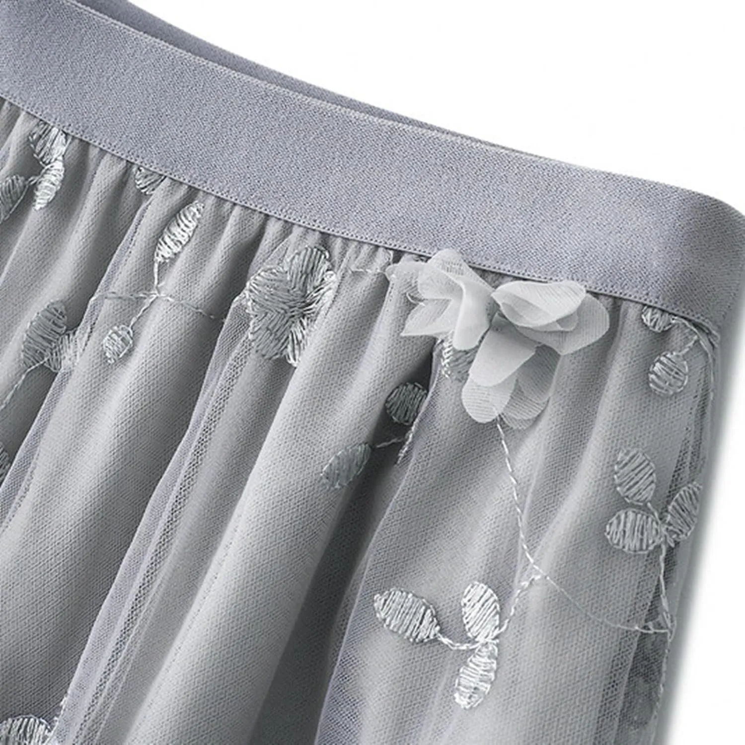Women's Midi Tulle Skirt Elastic Waist Plus Size Mesh Formal Prom Party Tutu Skirt A Line Long Skirt