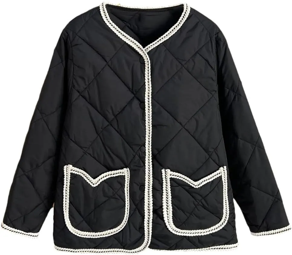 Women's Parka Autumn Winter V Pocket Thin Cotton-Padded Coat