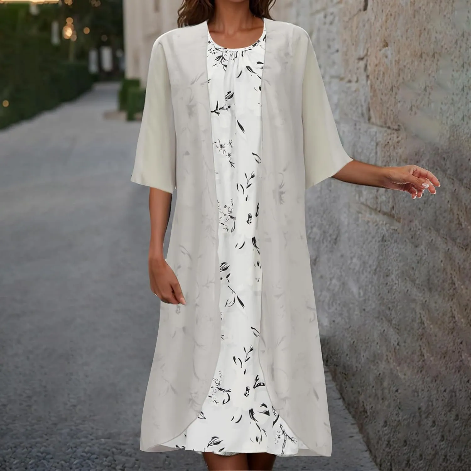 Womens Summer Dresses Cardigan Lightweight Dress Elegant Gauze Casual Dressy Clothes Plus Size Formal Long Sundress