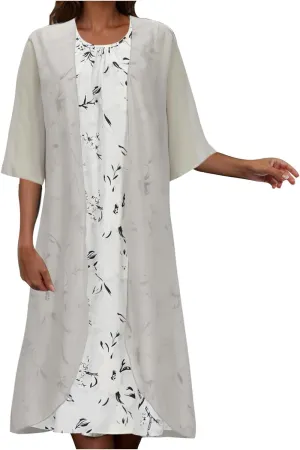Womens Summer Dresses Cardigan Lightweight Dress Elegant Gauze Casual Dressy Clothes Plus Size Formal Long Sundress