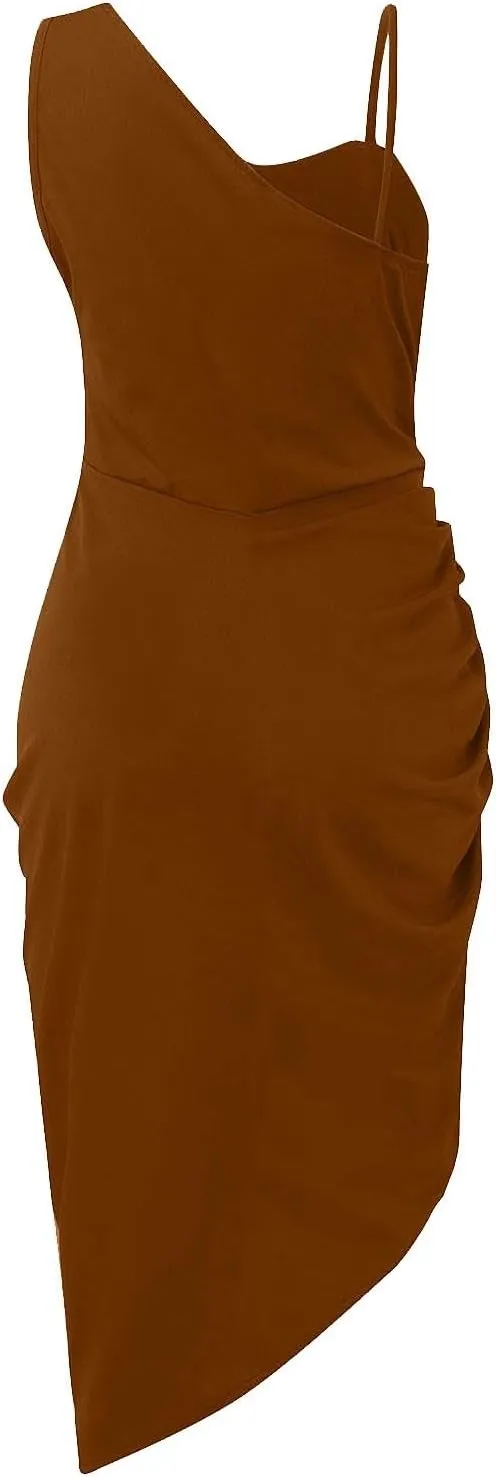 Women's Summer Sexy Elegant Trendy Solid Color Cold Shoulder Sequins Split Party Cocktail Prom Dress, S-3XL